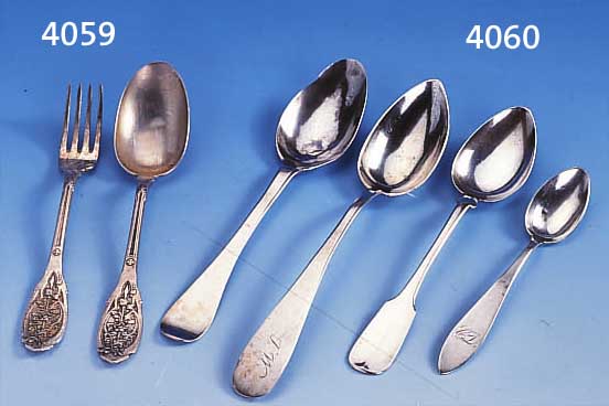 GROßES LOT SPATENLöFFEL, 1830-1880, TOTAL CA. 800 G, VERSCH. SILBERGEHALTE, CA. 16 MENUELöFFEL UND 11 KAFFEELöFFEL, Z.T. M. ...