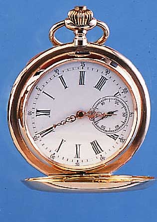 HERRENTASCHENUHR SAVONETTE, SCHWEIZ UM 1904,RG 585/000, FüR DEN DTSCH. MARKT, BEIDE SCHA- LEN SYM. GUILL., IM ZENTRUM HALBSCHALEN BLü- TENDEKOR, ...