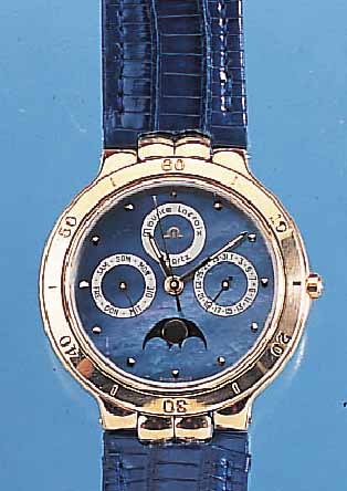 MAURICE LACROIX HERRENARMBANDUHR, MODELL VOLLKALENDER, , SCHWEIZ UM 1997, METALL HARTVERG., HIGH-TECH-QUARTZWERK M. MODERNER TAG U. ...