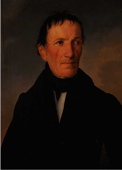 UNBEKANNTER MALER UM 1820-30, PORTRäT DES JOHANN NEPOMUK WOCHER, ÖL/LWD, MIT ALTERSBE- DINGTEN FARBABBLäTTERUNGEN BESONDERS AN DEN RäNDERN, ...