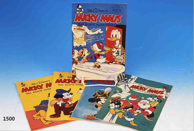 SAMMLUNG AUS MICKEY-MOUSE-HEFTEN, AB AUSGABE 1VON 1952 BIS 1998, DAZU EINIGE SONDERHEFTE VON DONALD-DUCK UND ANDEREN DISNEY-MäRCHEN, ALLE IN ...