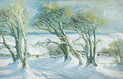 LöNDAL, EILER, SKANDINAVISCHER KüNSTLER AN- FANG 20. JH., HIER: STIMMUNGSVOLLE WINTERLAND-SCHAFT, ÖL/LWD., SIGN., 64 X 90 CM, R.
