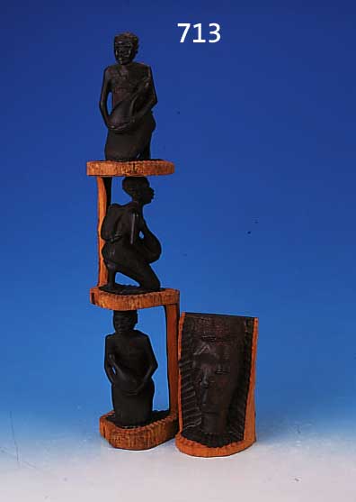 ZWEI SKULPTUREN, TANSANIA, 2. H. 20. JH., TROPENHOLZ, GESCHNITZT, H. 20 U. 66 CM