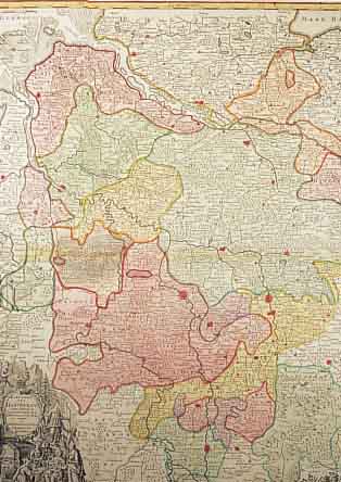 3 BLATT KARTEN VON HANNOVER UND NIEDER- SACHSEN, 1.) ALTKOLOR. KUPFERSTICHK. V. SEUTTER, CA. 1740, ELECTORATUS HANOVERANI CUM ...