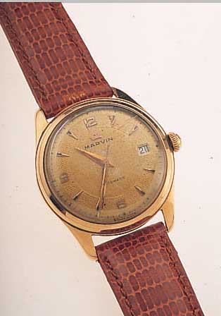 KONVOLUT: 2 MARVIN HERRENARMBANDUHREN, 1X AUTOMATIK, KAL.795, RG 750/000, BODEN GESCHR.,UM 1954, BASISKAL. FELSA 692, INCABL. STOß- GES., BLATT ...
