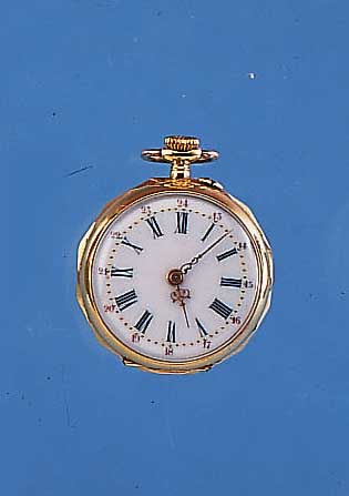 DAMENTASCHENUHR LEPINE, REF.-NR. 20689, SCHWEIZ UM 1904, GG 750/000, RAND MEHRFL., BODEN JUGENDSTILGRAV., BLüTENDARST., MONOGR.- SPIEGEL ...