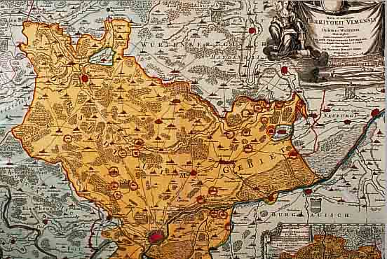 KONVOLUT VON 7 BLATT ULM, 1.) ALTKOLOR. KUPFERSTICHK. V. HOMANN, CA. 1720, NOVA ET ACCURATA TERRITORII ULMENSIS, OBEN RE. GR. KARTUSCHE ...