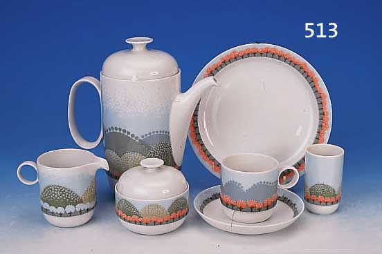 SERVICE, ROSENTHAL, CASSIC ROSE, PORZELLAN, BEST. AUS KAFFEEKANNE, ZUCKERDOSE, SAHNEGIEßERSECHS TASSEN MIT UNTERTASSEN, 6 DESSERT- TELLERN ...