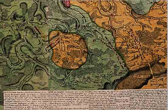 ALTKOLOR. KUPFERSTICHK. V. HOMANN ERBEN, 1735 HUNSRüCK: EIN TEIL DES HUNDRUCKS M. D. ANGRAENZENDEN MAYNZ U. TRIERISCHEN LAENDERN INIV ...