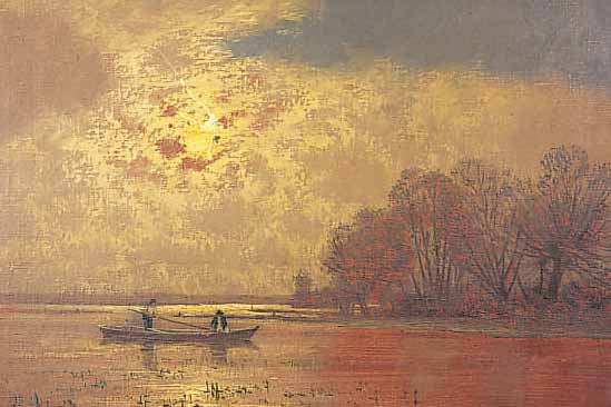 LORENZ, ERNST, GEB. 1872 MUROWANA, FLUßLANDSCHAFT IN DER DäMMERUNG, ÖL/LWD. EINE DRUCKSTELLE, SIGNIERT, 36 X 48 CM, R.
