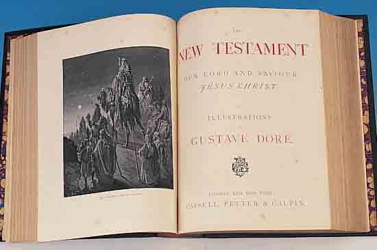 THE HOLY BIBEL, IN ZWEI BäNDEN, MIT VIELEN ILLUSTRATIONEN VON GUSTAVE DORE, CASSEL PETTER & GALPIN, L. STOCKFLECKIG, ERSTEENGLISCHE ...