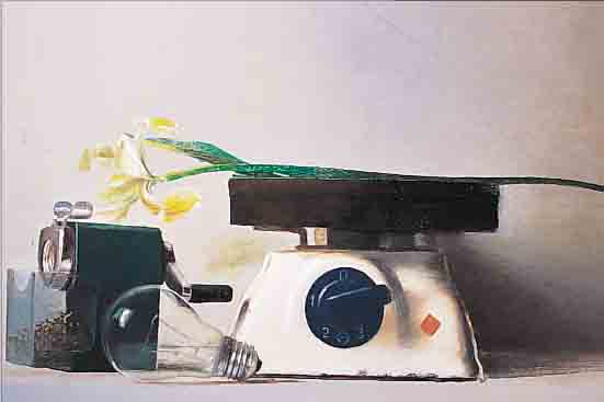 DONI, LUIGI, GEB. 1947 FLORENZ, ZAHLREICHE AUSSTELLUNGEN VORWIEGEND IN ITALIEN, HIER: LA VITA, ÖL/HOLZ, UNSIGNIERT, CA. 28 X 38 CM,R
