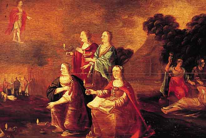 UNBEK. KüNSTLER DES 17. JH, GROSSE RELIGIöSEDARSTELLUNG, ÖL/HOLZ (REST. SPANNUNGSRISS), 49 X 93 CM, R.