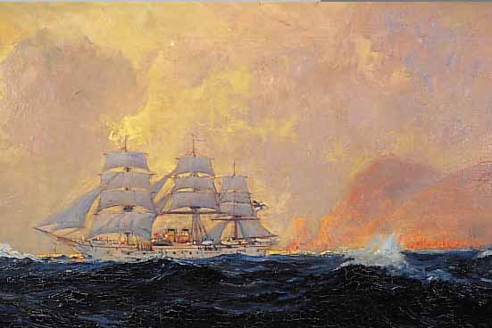 WALLAT, PAUL, *1879 ROSTOCK, MARINEMALER, STUD. IN HAMBURG UND BERLIN (BEI O. BRAUSE- WETTER UND C. SALTZMANN), BESCHICKTE SEIT 1904DIE GROSSEN ...