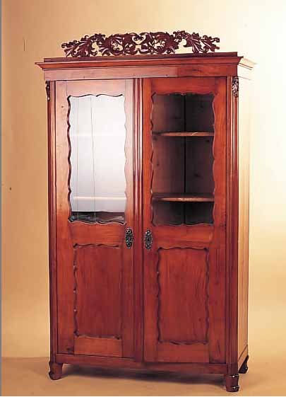 VITRINE, ÖSTERREICH, UM 1860, KIRSCHBAUM MASSIV, 178 X 105 X 44 CM, ZERLEGBAR, OHNE SCHLüSSEL, ...