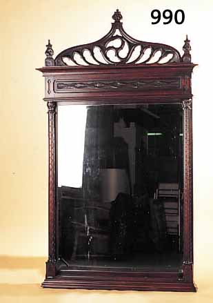 SPIEGEL, FRANKREICH, UM 1880/90, EICHE MAS- SIV, 200 X 115 X 16 CM