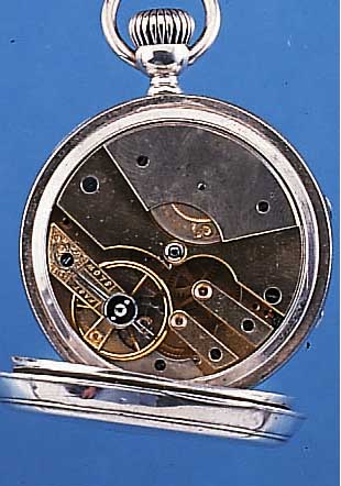 LEHMANNS PATENT HERRENTASCHENUHR LEPINE, REF.-NR. 3100/61858, SCHWEIZ/DEUTSCHLAND UM 1865, SILBER, BODEN SYM. GUILL., FRüHER KRO- NENAUFZUG, ...