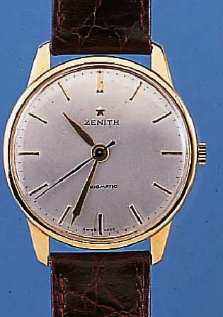ZENITH HERRENARMBANDUHR AUTOMATIK, REF.-NR. 936714, SCHWEIZ UM 1949, GG 750/000, BODEN GEDR., BLATT REST., SOGEN. HAMMERAUTOMATIK, 20 ST., KAL. ...