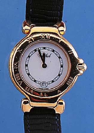 TABBAH DAMENARMBANDUHR PREMIERE, SCHWEIZ UM 1992, STERLINGSILBER M. GG-AUFL., DESIGNER- MODELL, HIGH-TECH-QUARTZWERK, BODEN 6-FACH VERSCHR., ...