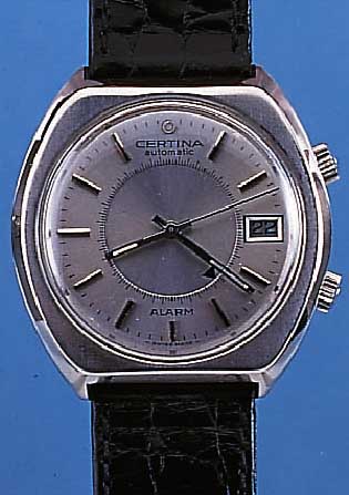 CERTINA ARMBANDWECKER AUTOMATIK, REF.-NR. 681/3750/41, SCHWEIZ UM 1975, EDELST., BODEN GESCHR., VERS. BLATT, WERK VERG., KAL. 681, BASISKAL. AS ...
