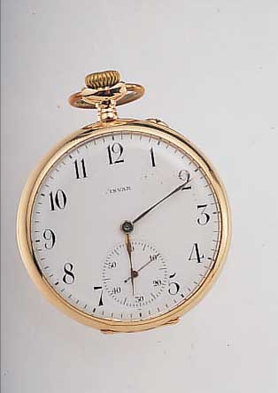INVAR HERRENTASCHENUHR LEPINE, REF.-NR. 246312, SCHWEIZ UM 1914, ROSE-G. 585/000, BODEN SYM. GUILL., MONOGR.-SPIEGEL FREI, PER- F. EMAILBL. ...