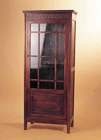 VITRINE, FRANKREICH, UM 1900, EICHE MASSIV L. GEBRAUCHSSPUREN, MAß AUF ANFRAGE