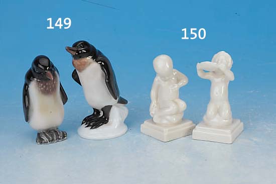 ZWEI SKULPTUREN, SCHWARZBURGER WERKSTäTTE, 20ER JAHRE, PORZELLAN, H. 7 CM