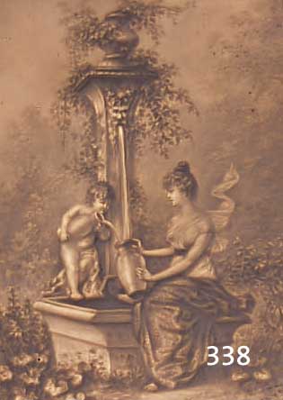 DREI LITHOPHANIEN, THüRINGEN, UM 1900, PORZELLAN, VERSCHIED. ALLEGORISCHE DARSTEL- LUNGEN, WIE MäDCHEN MIT PUTTI IN PARKLAND- SCHAFT, ...