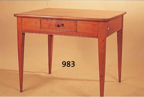 TISCH, BIEDERMEIER, UM 1830/40, ESCHE MASSIV, EINE SCHUBLADEN, ALTERSSCHäDEN 79 X 77 X 72 CM, OHNE SCHLüSSEL