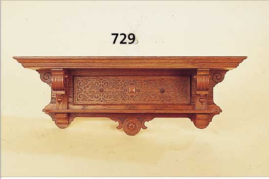WANDREGAL, GRüNDERZEIT, UM 1880/90, EICHE MASSIV, REICH VERZIERT, CA. 27 X 82 CM, LEICHTE ALTERSSPUREN