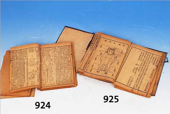 5 BD. FACHBüCHER üBER TIERMEDIZIEN, SPäTE QINGDYNASTIE, UM 1900, MIT VIELEN ABB. üBER PFERDE, OCHSEN U. KAMELE, FADENHEFTUNG, IN ORIGIN. ...