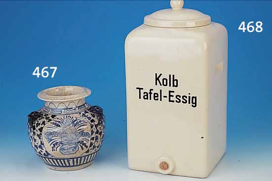 VORRATSGEFäß FüR TAFELESSIG, DEUTSCH, 30ER JAHRE, FEINSTEINZEUG, H. 53 CM