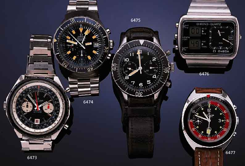 BREITLING ARMBANDCHRONOGRAPH, REF.-NR. 34, SCHWEIZ UM 1973, METALL VERCHR., EDELST.-BODENGEDR., KONTRASTZIFFERBL., LüNETTE 60ER TEIL., BEIDS. ...