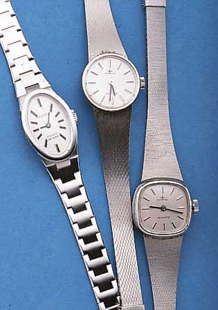 KONVOLUT: 7 DUGENA DAMENARMBANDUHREN, UNGE- TR. LAGERW. AUS GESCHäFTSAUFL., FüR DEN DTSCH.MARKT 1974-1982, ALLE METALL, TEILW. RODH., ...