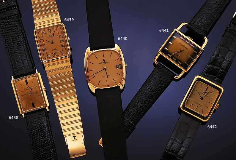 JAEGER LE COULTRE HERRENARMBANDUHR, REF.- NR. A1311347, SCHWEIZ UM 1972, GG 750/000, CARREE-GEH. M. BET. BANDANST., KRONE AUßEN 6, ...