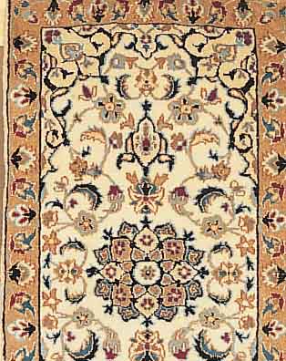 NAIN,PERSIEN CA 110 X 60 CM. FLOR WOLLE MIT SEIDE.
