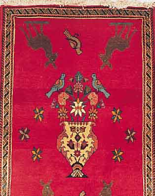 ABADEH,PERSIEN CA 94 X 59 CM. FLOR WOLLE.