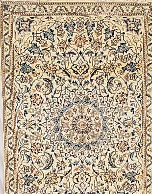 NAIN,PERSIEN CA 189 X 120 CM. FLOR WOLLE MIT SEIDE.