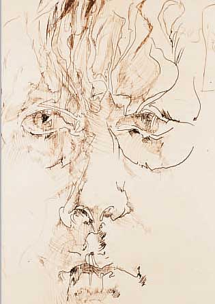 JANSSEN, HORST, SELBSTBILDNIS, RADIERUNG, HANDMONOGR. UND DAT. 75, NUM. 6310/10000, CA. 22 X 16 CM