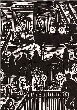 MASEREEL, FRANS, ZWEI HOLZSCHNITTE AUS DER MAPPE DAS GESICHT HAMBURGS, BEIDE HANDSIGNIERTAUF JAPANPAPIER, GESAMTAUFLAGE 200 EXEMPL., DAVON 80 ...