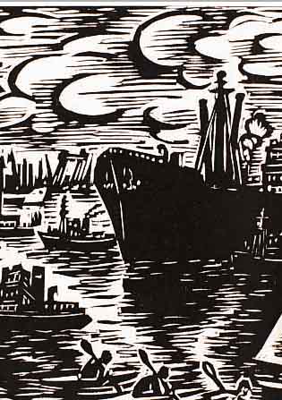 MASEREEL, FRANS, ZWEI HOLZSCHNITTE AUS DER MAPPE DAS GESICHT HAMBURGS, BEIDE HANDSIGNIERTAUF JAPANPAPIER, GESAMTAUFLAGE 200 EXEMPL., DAVON 80 ...