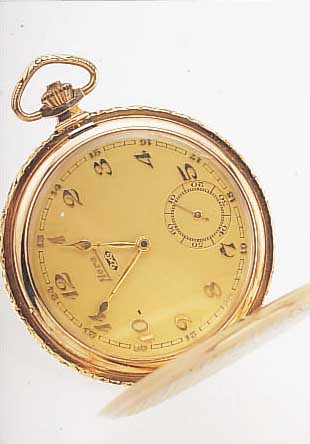 HERA HERRENTASCHENUHR SAVONETTE 2XG, REF.- NR. 336946, SCHWEIZ UM 1930, GG 585/000 M. WG-STREIFENDEKOR, HAUSMARKE DER FIRMA GASSER & CO. IN ...