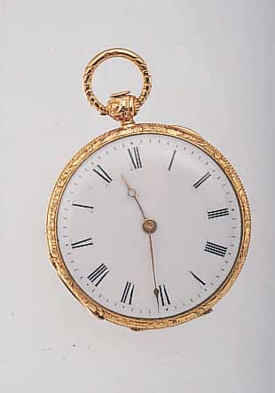 HERRENTASCHENUHR LEPINE, REF.-NR. FJ1617, SCHWEIZ UM 1840, GG 750/000, RAND WIE PENDANT-BüGEL RELIEF., RüCKSPRUNGDECKELFKT., EMAILBL.,GOLDCUV., ...