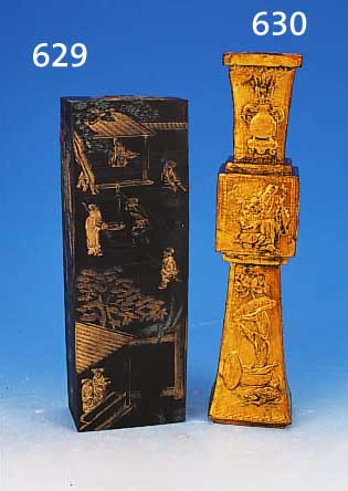 TUSCHESTEIN, CHINA, UM 1900, REICH RELIE- FIERT MIT PERSONEN UND GEBäUDEN, BUNT BEMALT, CA. 31 X 10 X 6 CM