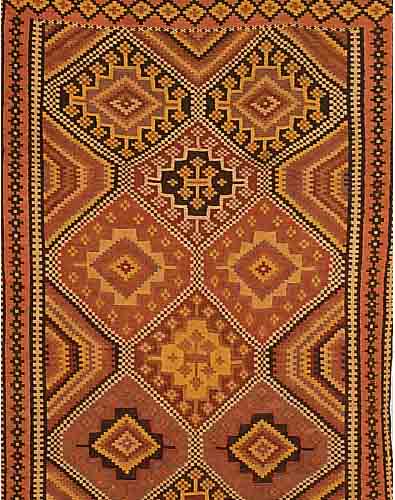 SCHIRWAN-KELIM CA.340 X 124 CM. EHZ.2-3 WOLLE-WOLLE CA.50 JAHRE