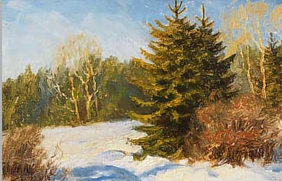 HOYRUP, KARL FRIEDRICH, 1879 SPANDAU-1952 BERLIN, WINTERLICHE LANDSCHAFT, ÖL/LWD., RE.U. SIGN., CA. 25 X 31 CM, R.
