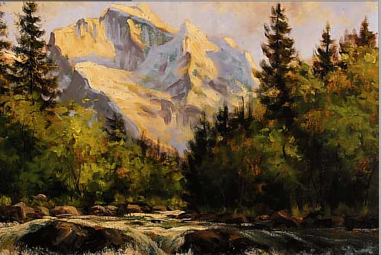 NUßBAUMER, 1867 KLAGENFURT-1935, GEBIRGSBACH, ÖL/LWD, LI. U. SIGN., CA. 38 X 46 CM, R.
