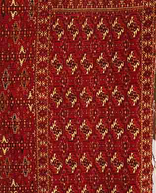 TEKKE,RUSSLAND CA.120 X 82 CM. EHZ.3-4 WOLLE-WOLLE UM 1930.