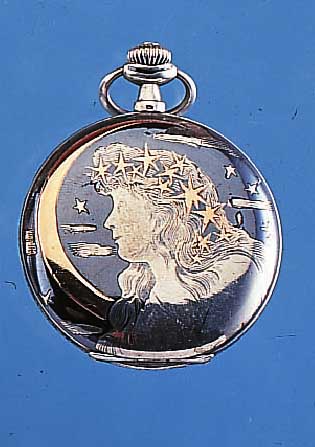 MOERIS HERRENTASCHENUHR SAVONETTE, REF.-NR. 1132101, SCHWEIZ UM 1928, TULASILBER BER., BEIDS. SEITL. DAMENPORTäTDARST., SPRUNGDECKEL-SEITIG ...