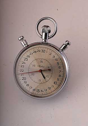 SLAVA EINHANDSTOPPER RATRAPANTE, SOWJETUNIONUM 1988, ORIG.-KARTON, SCHLüSSEL U. PAPIER, METALL-SCHR.-GEH. VERCHR., SCHNELLSCHW., 30- MIN.- U. ...